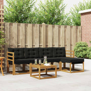 Set vanjskih sofa 6 kom. Prirodna i crna
