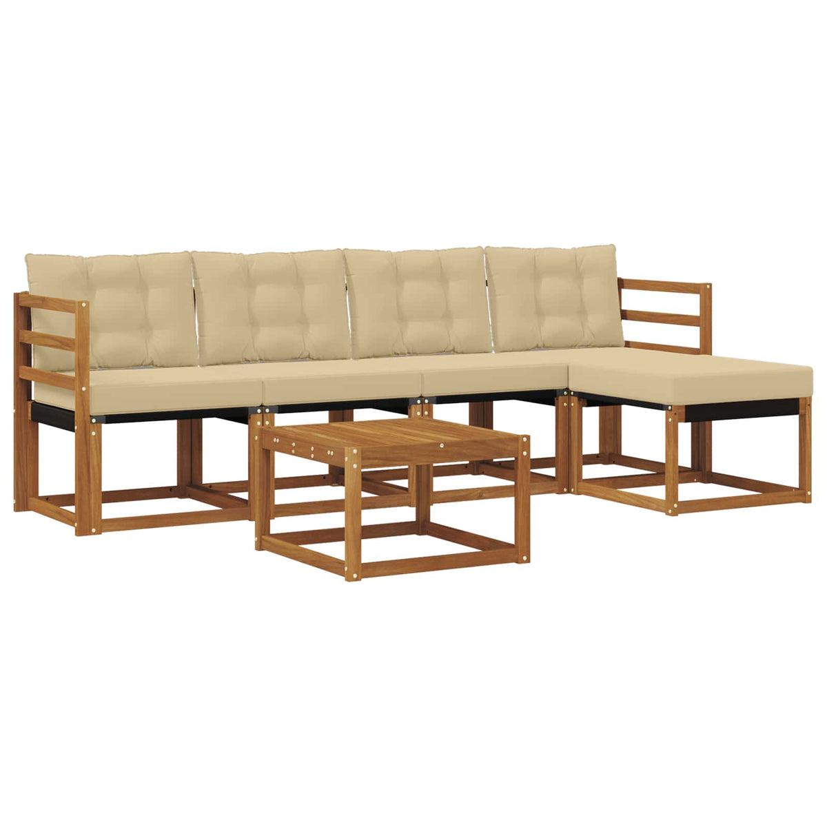 Set vanjskih sofa 6 kom. Prirodna i bež