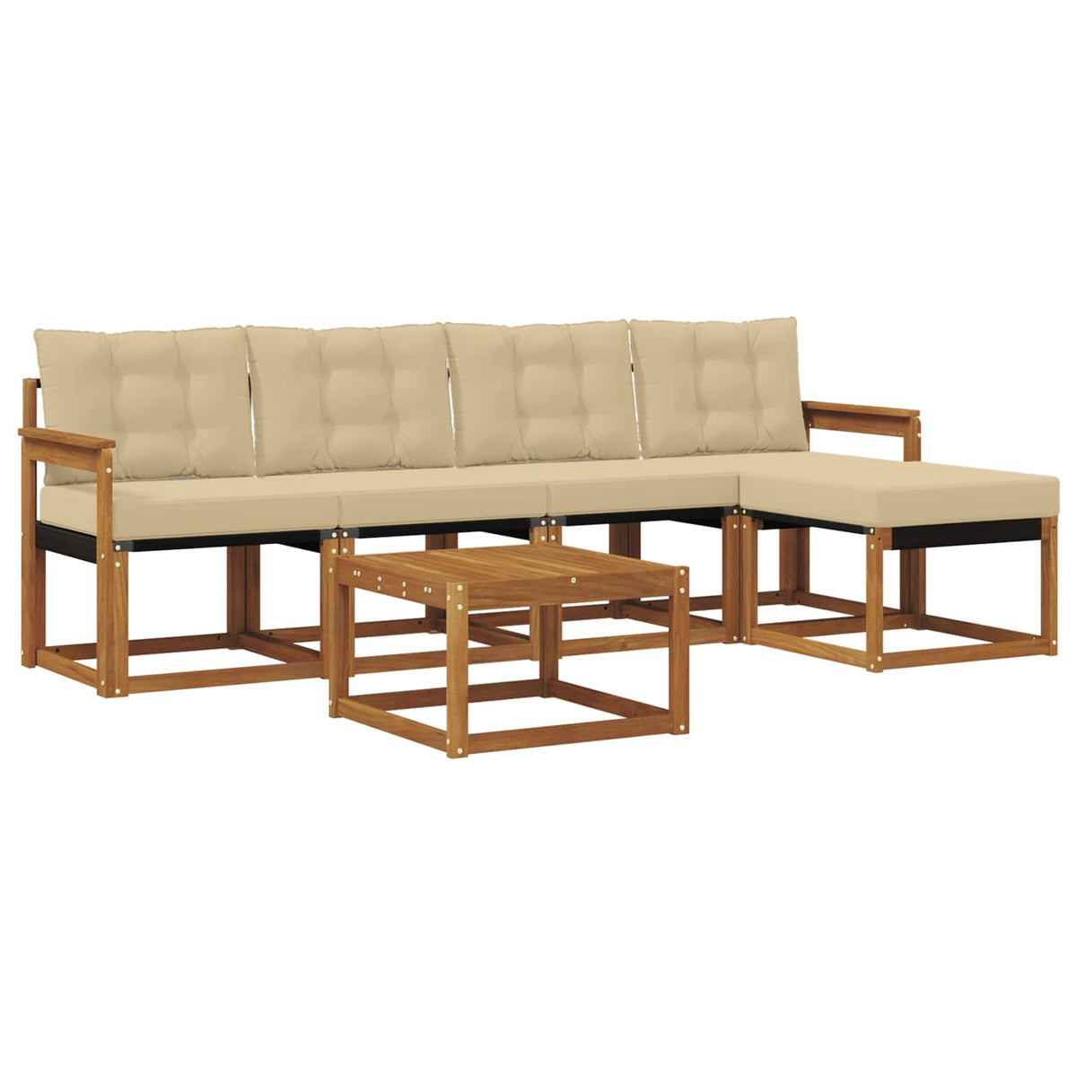 Set vanjskih sofa 6 kom. Prirodna i bež