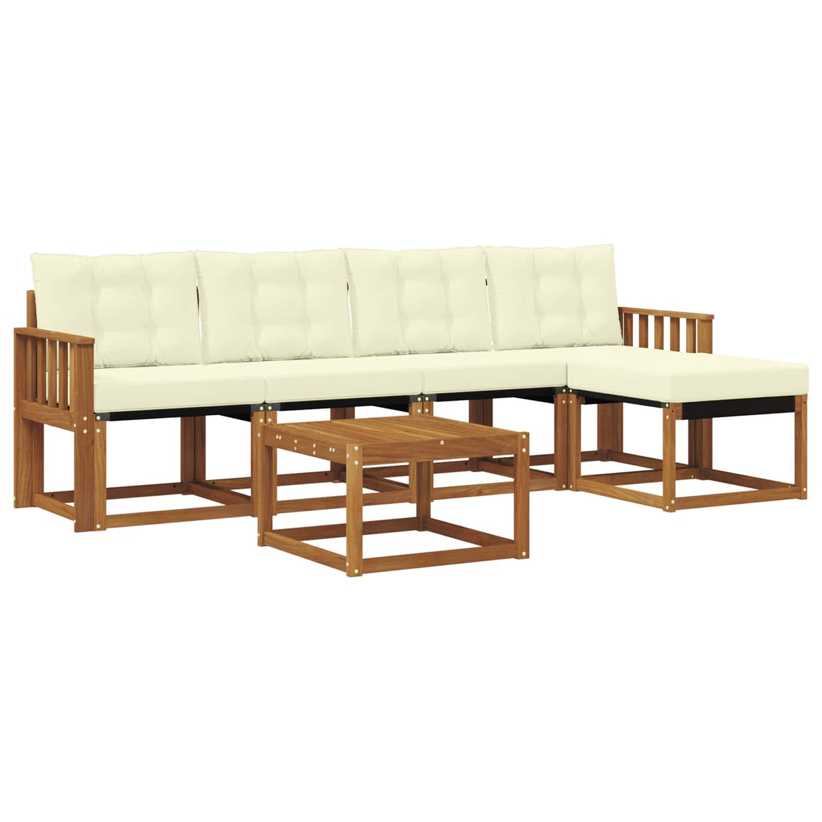 Set vanjskih sofa 6 kom. Prirodna i krem