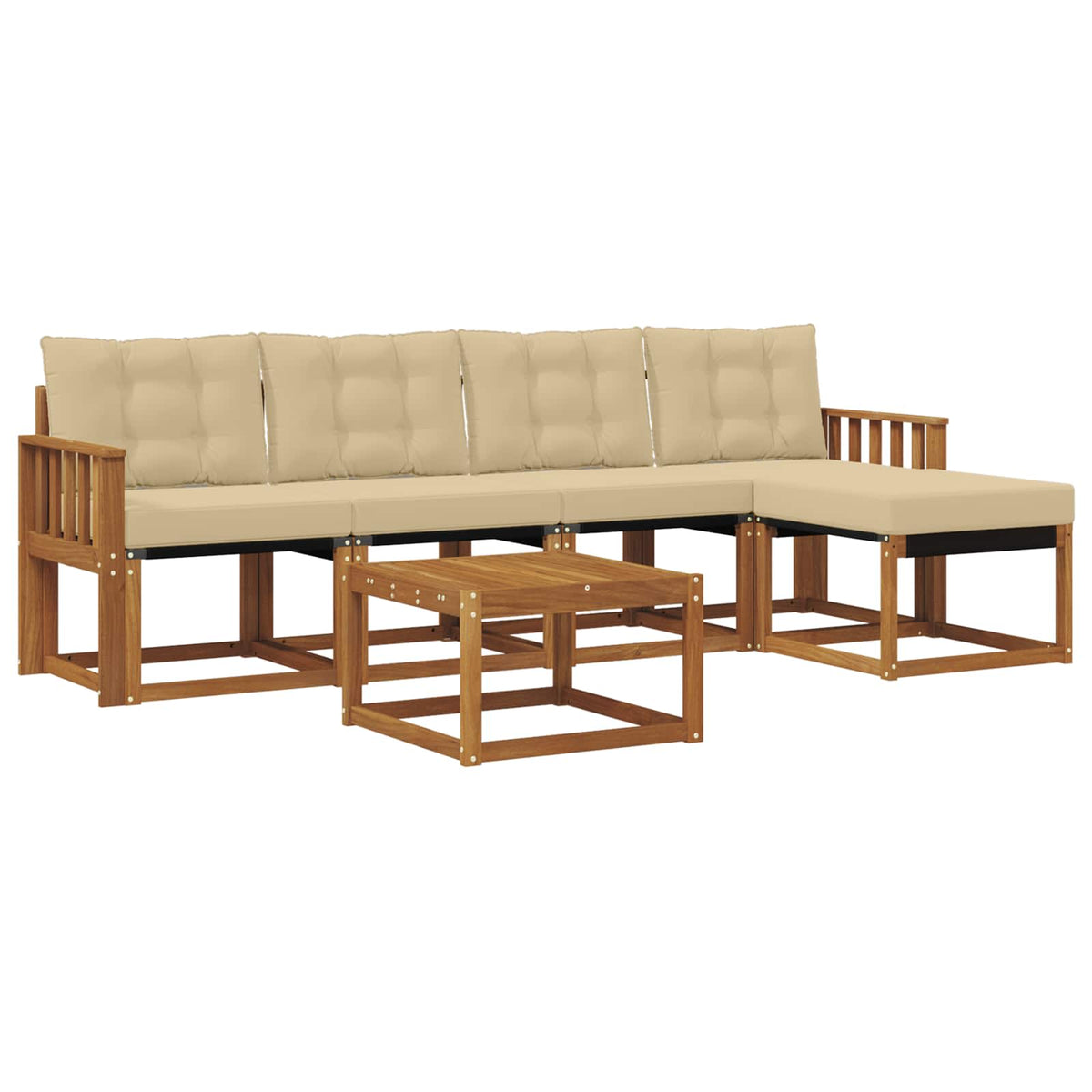 Set vanjskih sofa 6 kom. Prirodna i bež