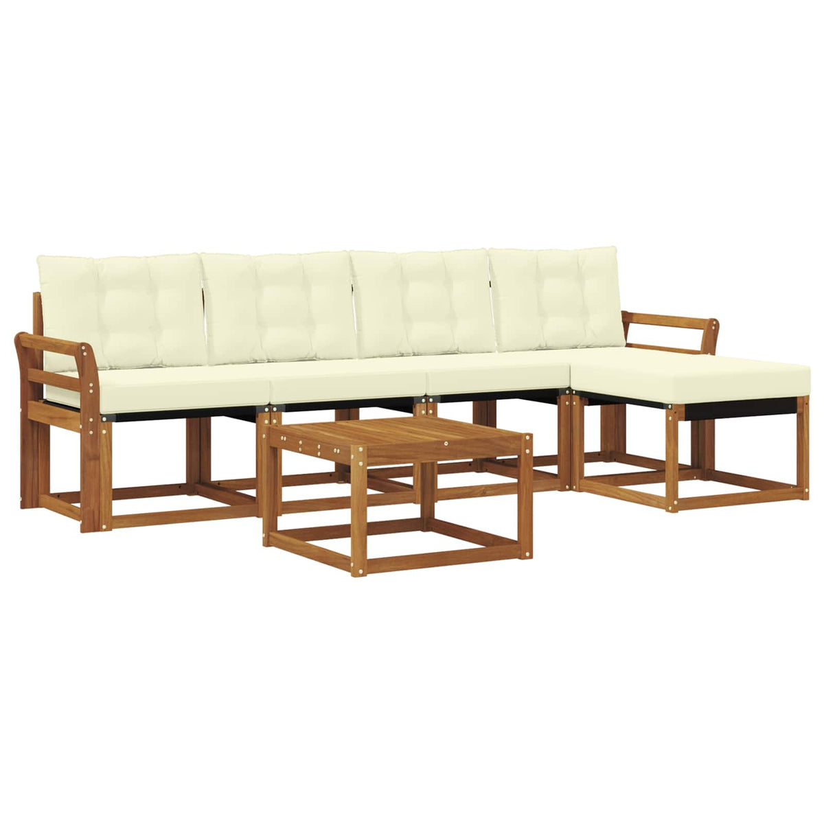 Set vanjskih sofa 6 kom. Prirodna i krem