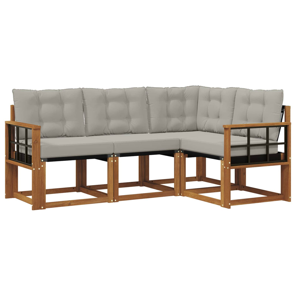 Set vanjskih sofa 4 kom. Prirodna i svijetlo siva