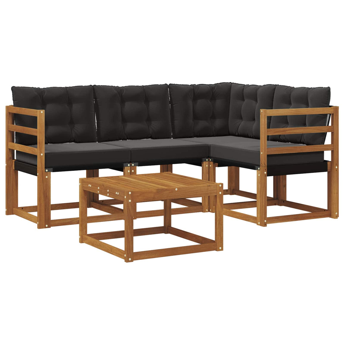 Set vanjskih sofa 5 pcs Prirodna i crna
