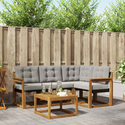 Set vanjskih sofa 5 kom. Prirodna i svijetlo siva