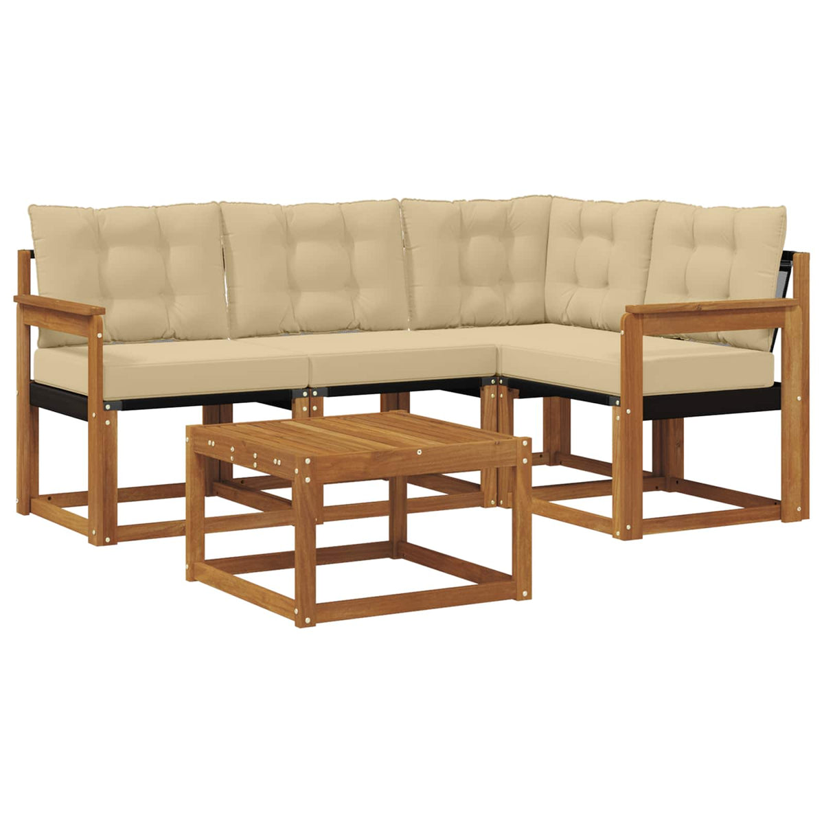 Set vanjskih sofa 5 kom. Prirodna i bež