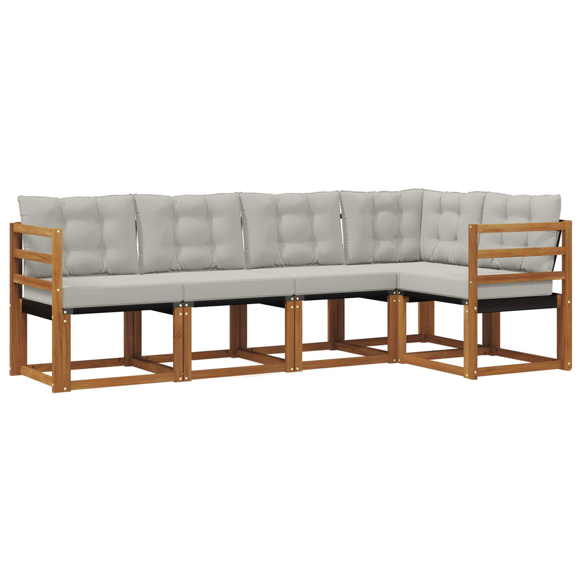 Set vanjskih sofa 5 kom. Prirodna i svijetlo siva
