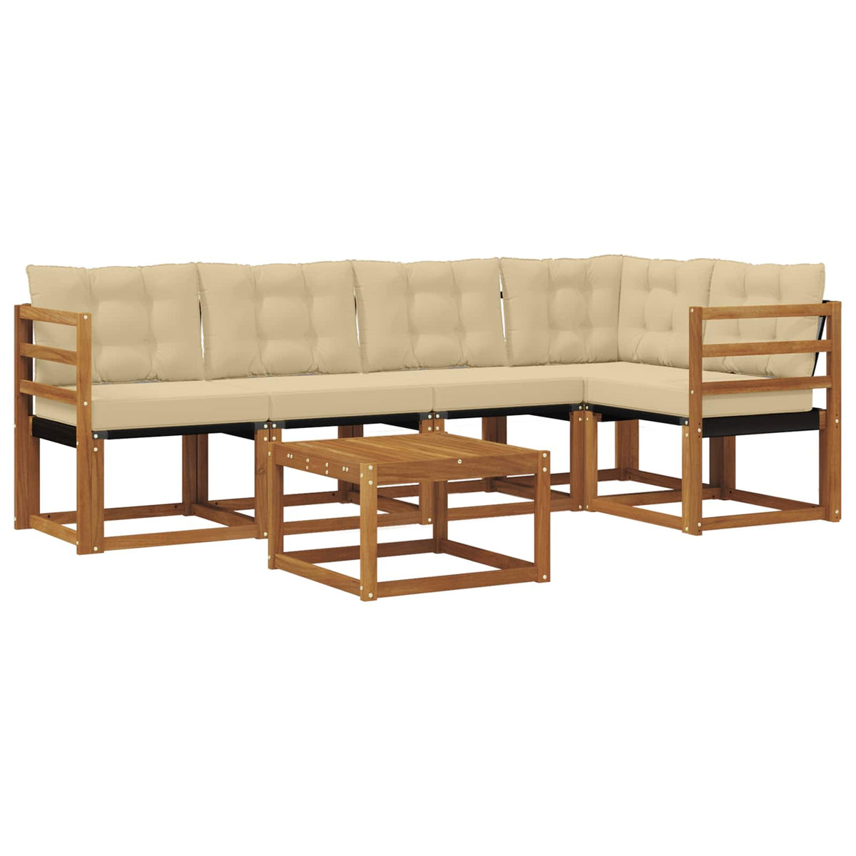 Set vanjskih sofa 6 kom. Prirodna i bež