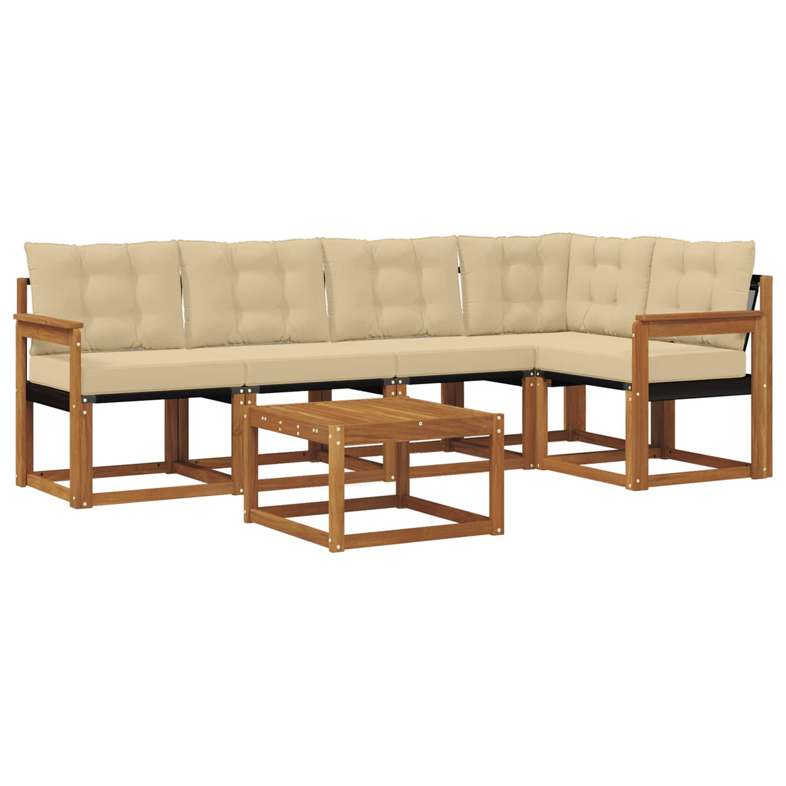Set vanjskih sofa 6 kom. Prirodna i bež