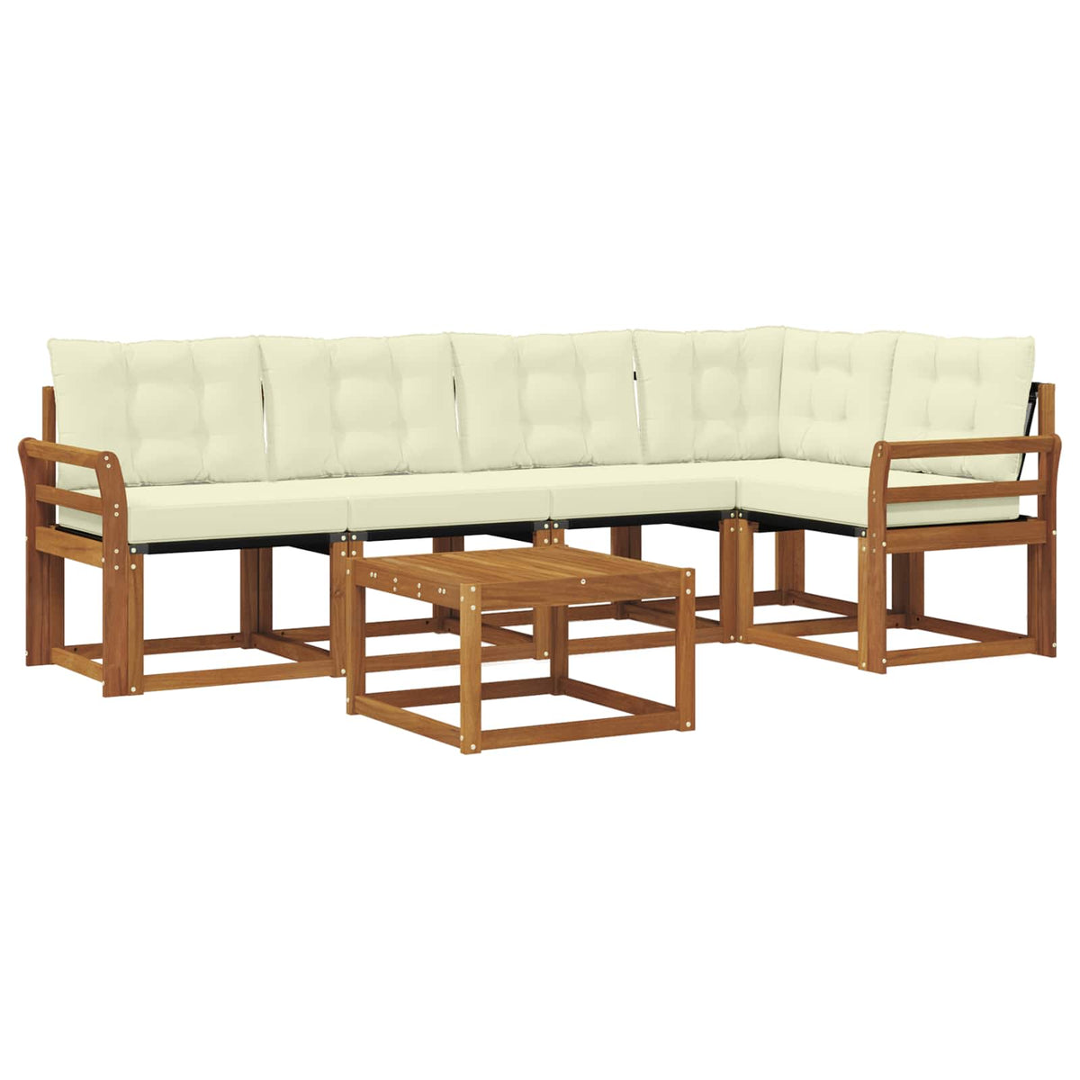 Set vanjskih sofa 6 kom. Prirodna i krem