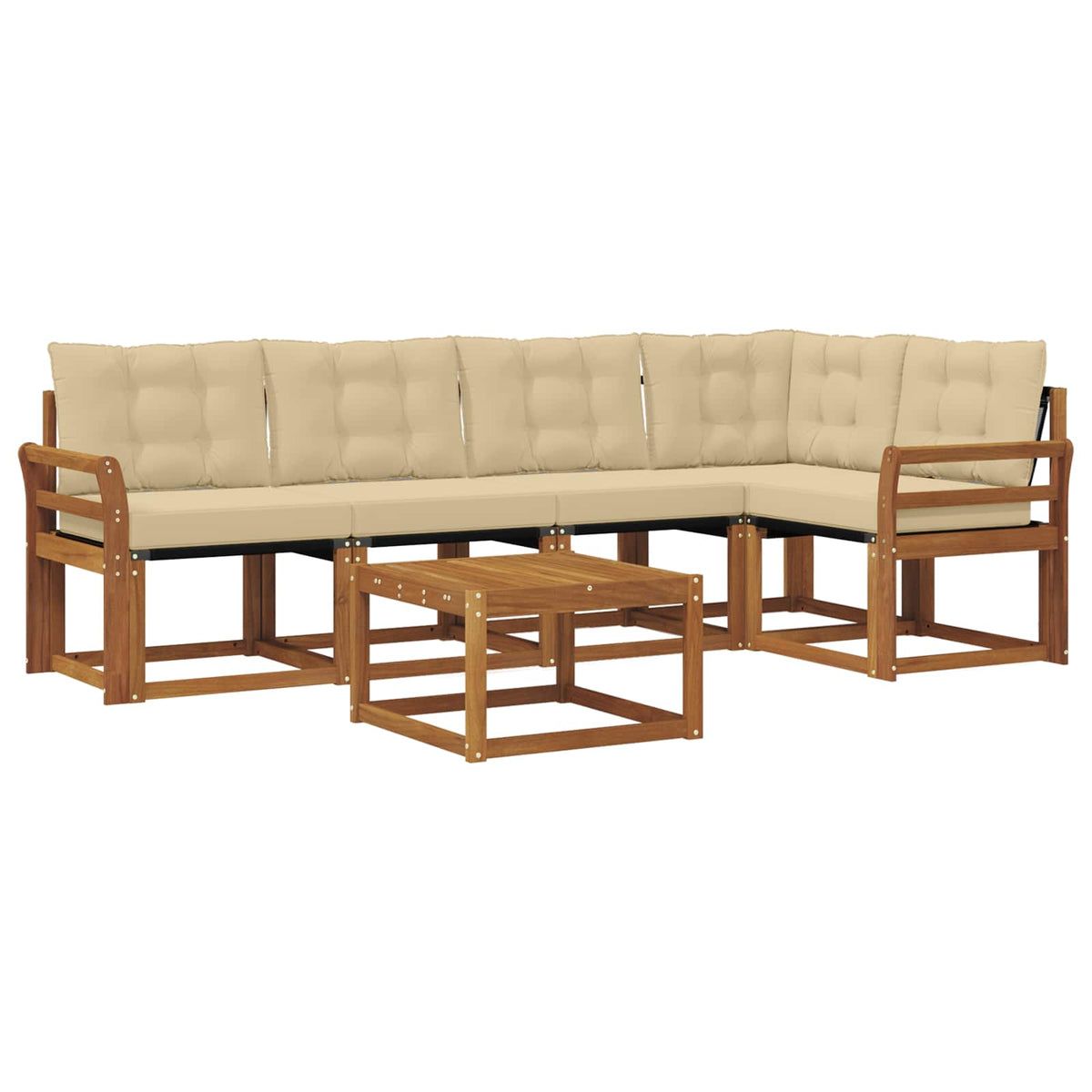 Set vanjskih sofa 6 kom. Prirodna i bež