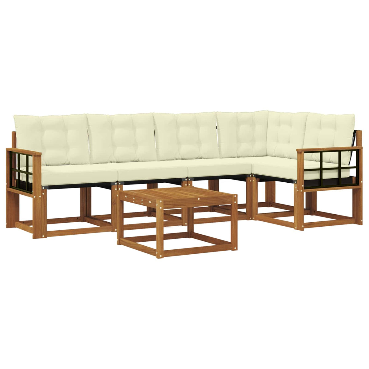 Set vanjskih sofa 6 kom. Prirodna i krem