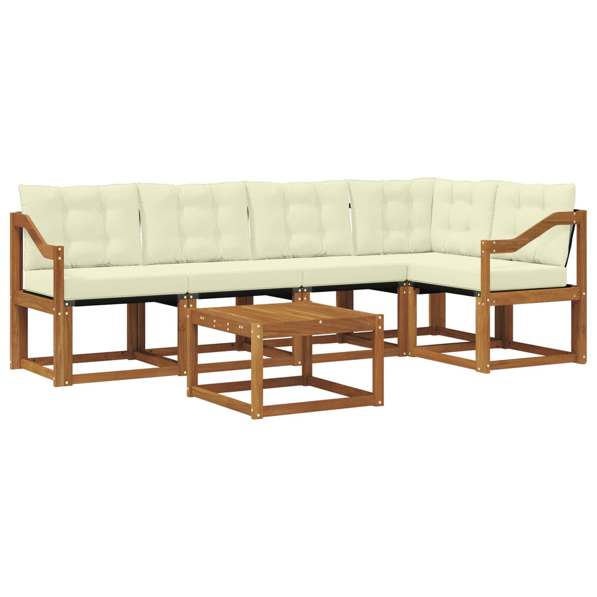 Set vanjskih sofa 6 kom. Prirodna i krem