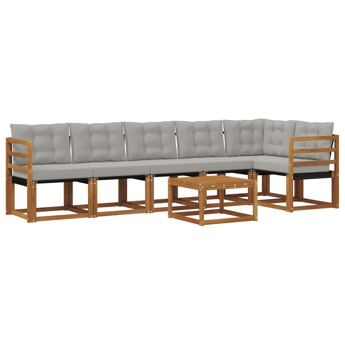 Set vanjskih sofa 7 kom. Prirodna i svijetlo siva