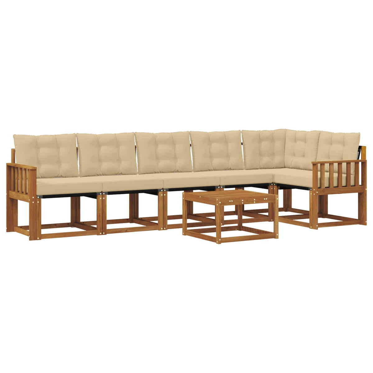 Set vanjskih sofa 7 kom. Prirodna i bež