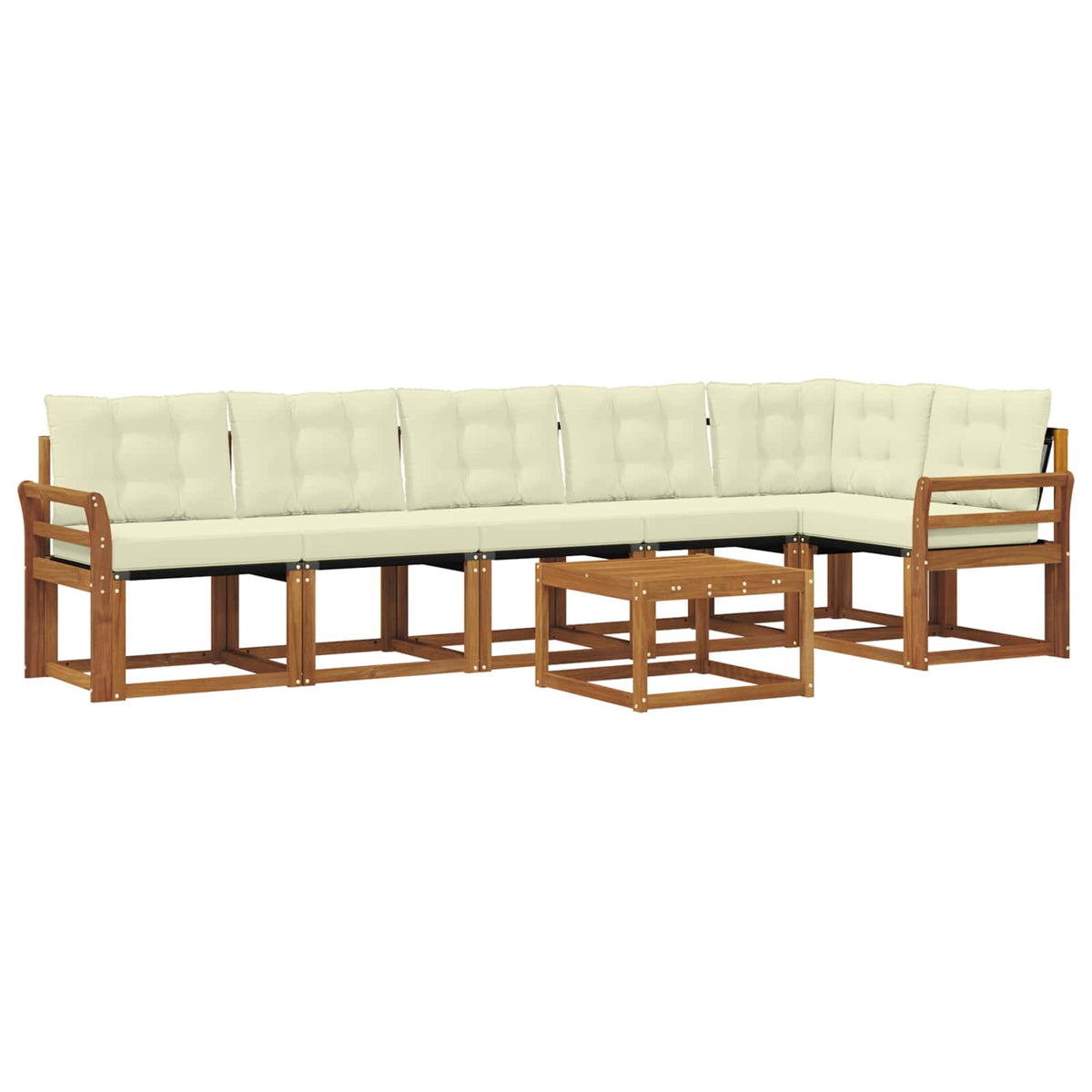 Set vanjskih sofa 7 kom. Prirodna i krem