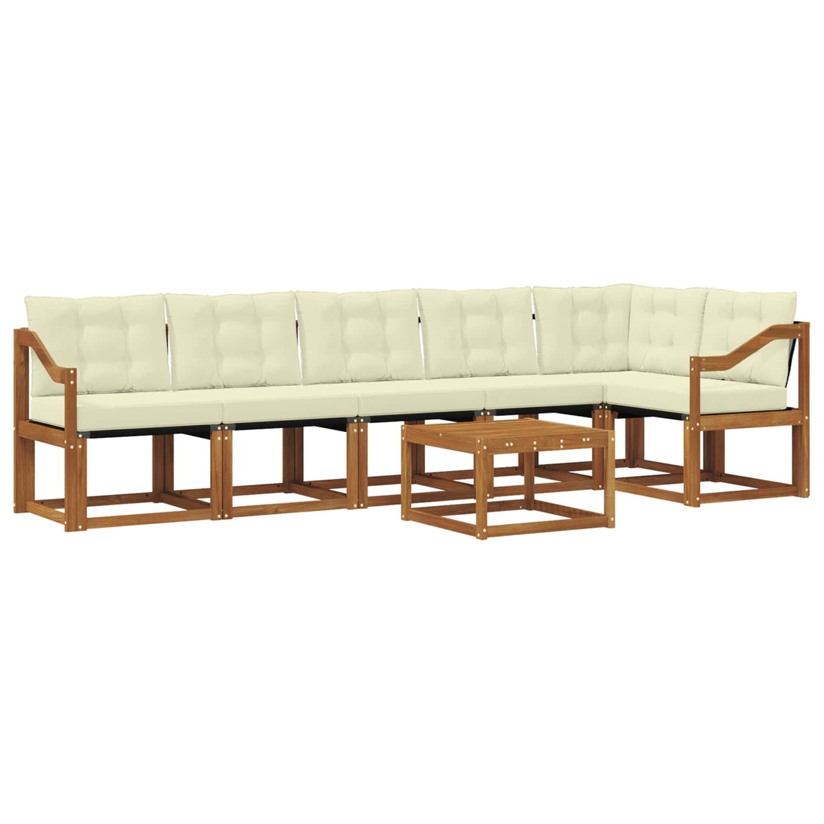 Set vanjskih sofa 7 kom. Prirodna i krem