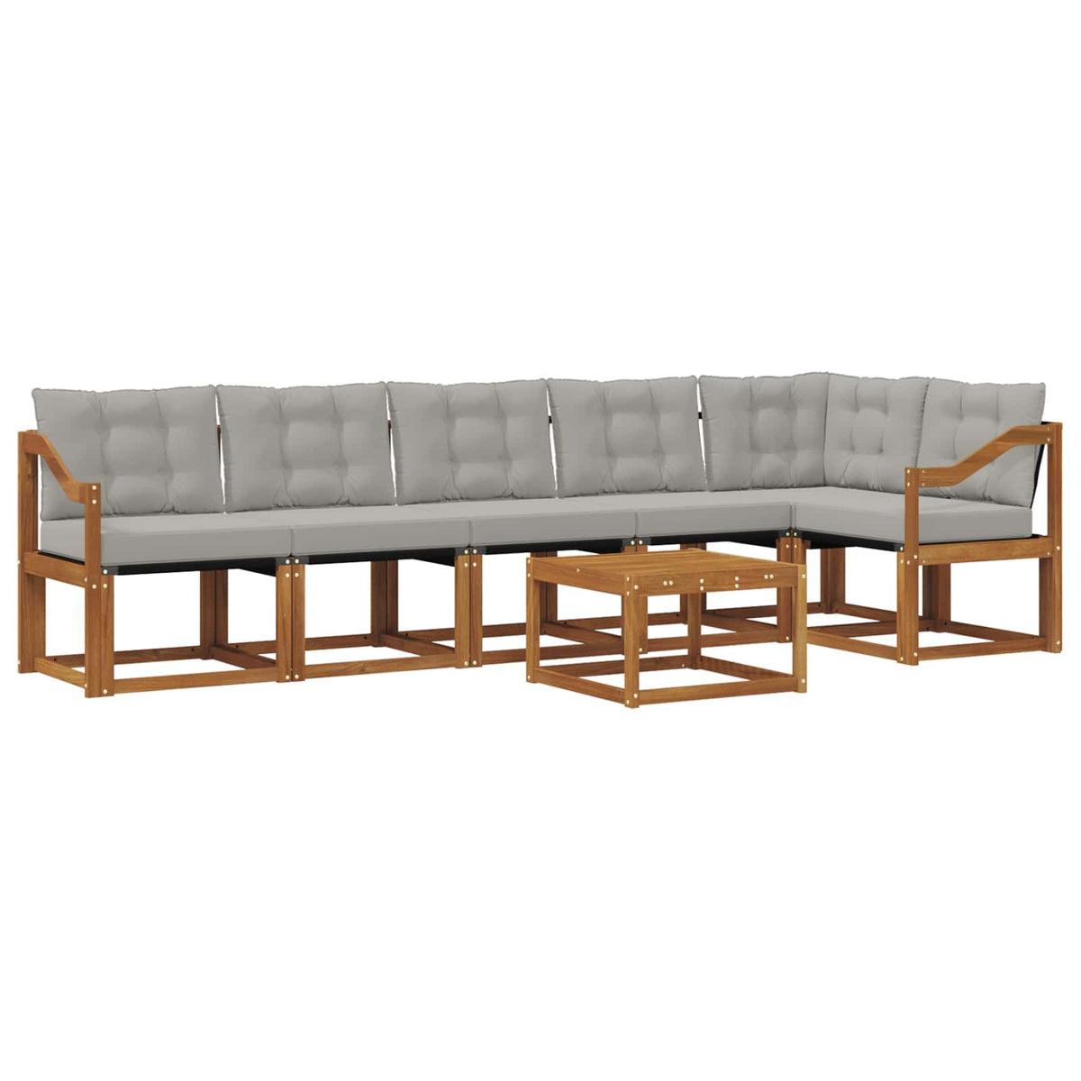 Set vanjskih sofa 7 kom. Prirodna i svijetlo siva