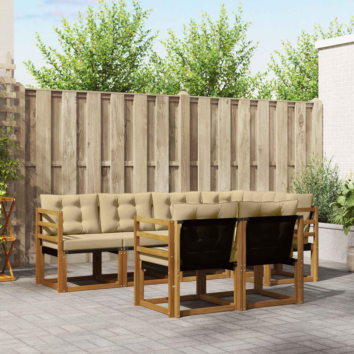 Set vanjskih sofa 7 kom. Prirodna i bež