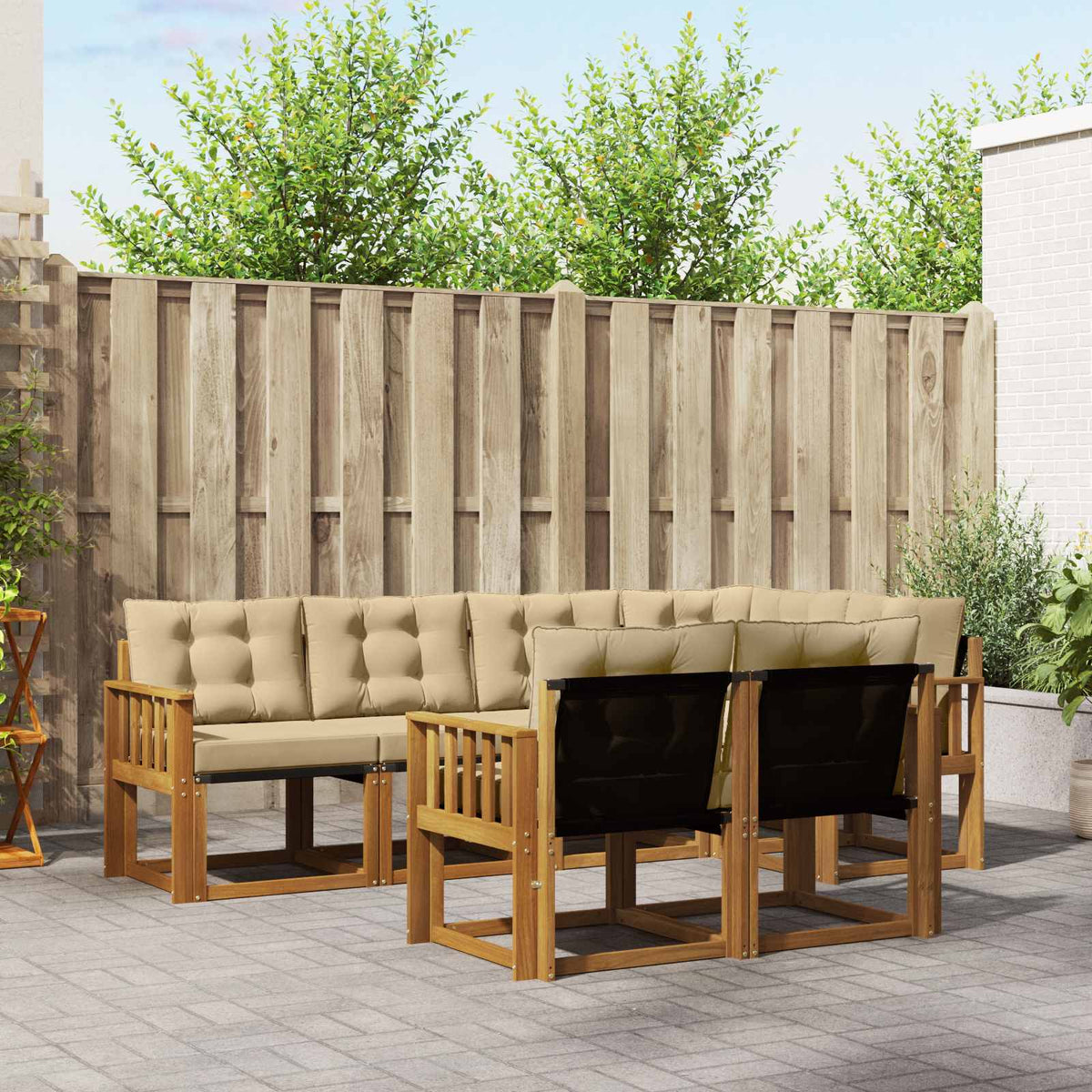 Set vanjskih sofa 7 kom. Prirodna i bež
