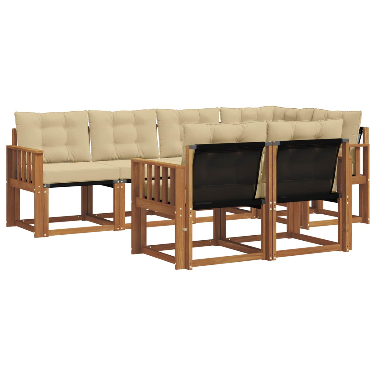 Set vanjskih sofa 7 kom. Prirodna i bež