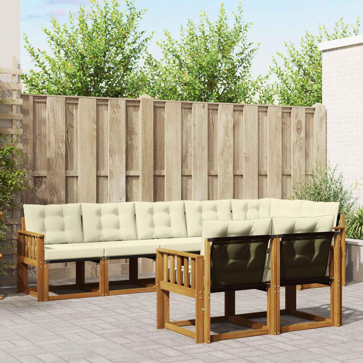 Set vanjskih sofa 8 kom. Prirodna i krem