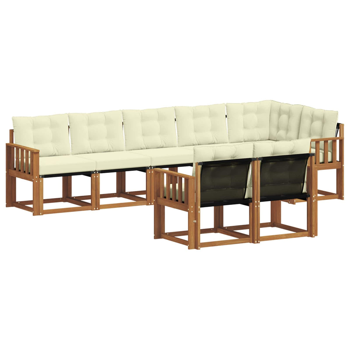 Set vanjskih sofa 8 kom. Prirodna i krem