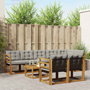 Set vanjskih sofa 9 kom. Prirodna i svijetlo siva