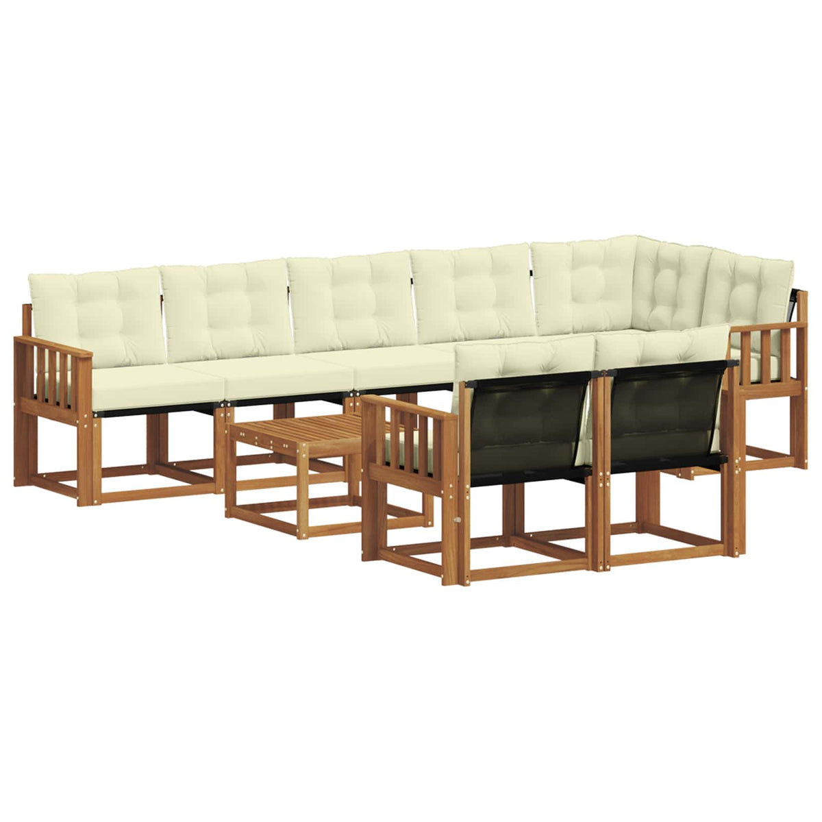 Set vanjskih sofa 9 kom. Prirodna i krem