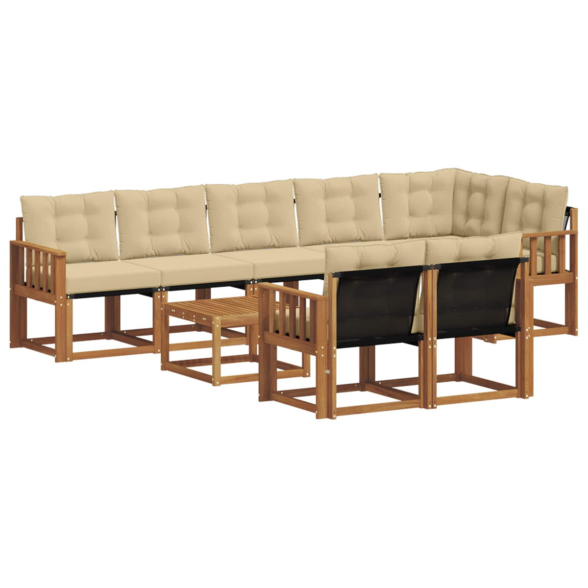 Set vanjskih sofa 9 kom. Prirodna i bež