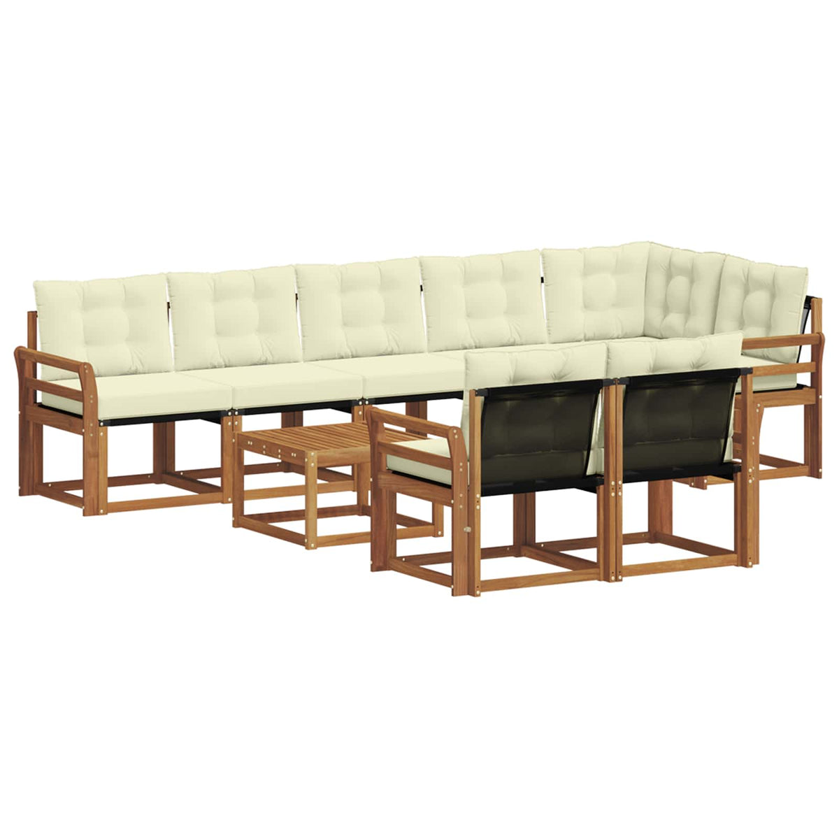Set vanjskih sofa 9 kom. Prirodna i krem