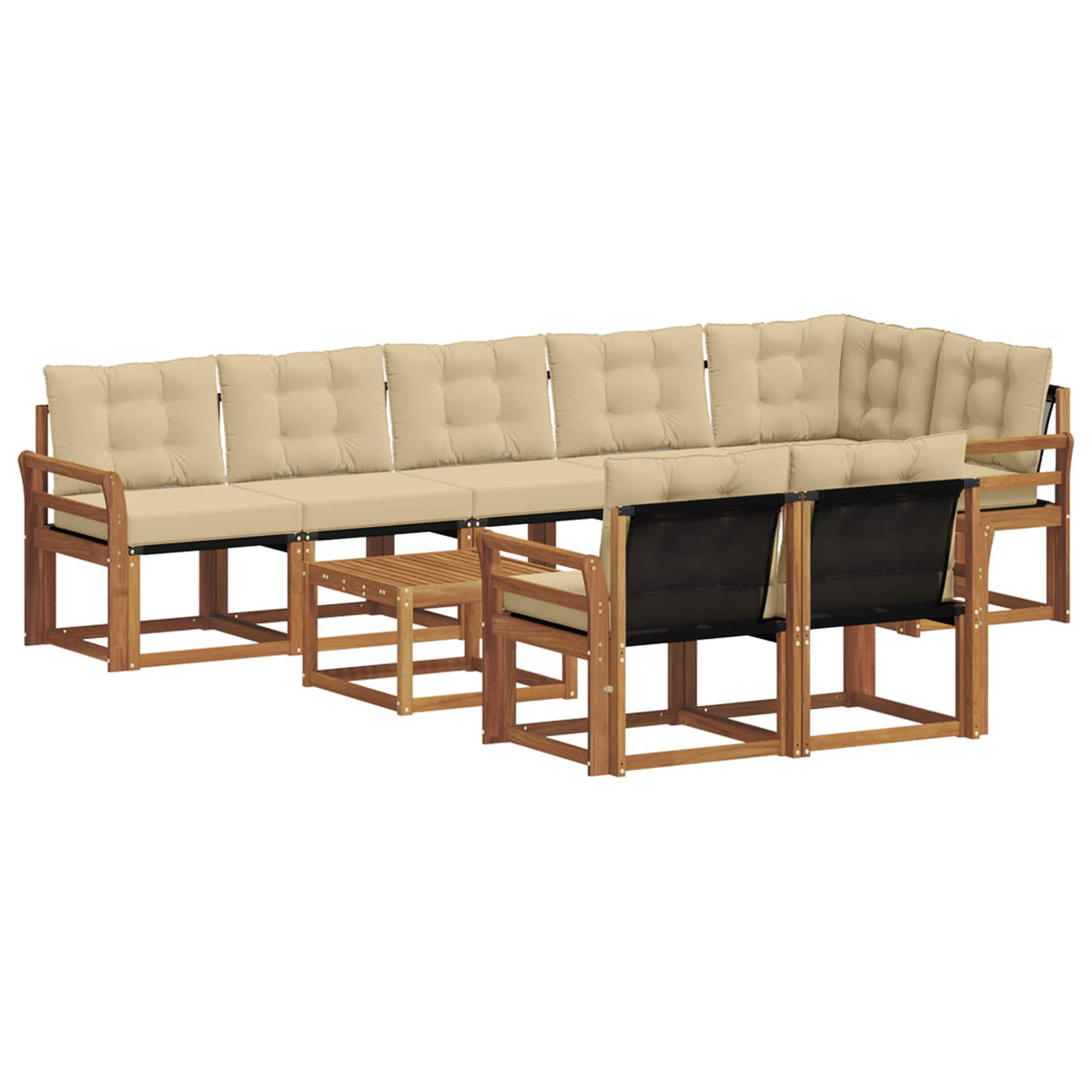 Set vanjskih sofa 9 kom. Prirodna i bež