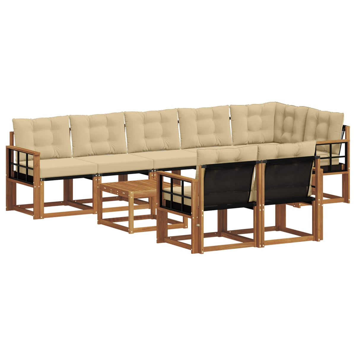 Set vanjskih sofa 9 kom. Prirodna i bež
