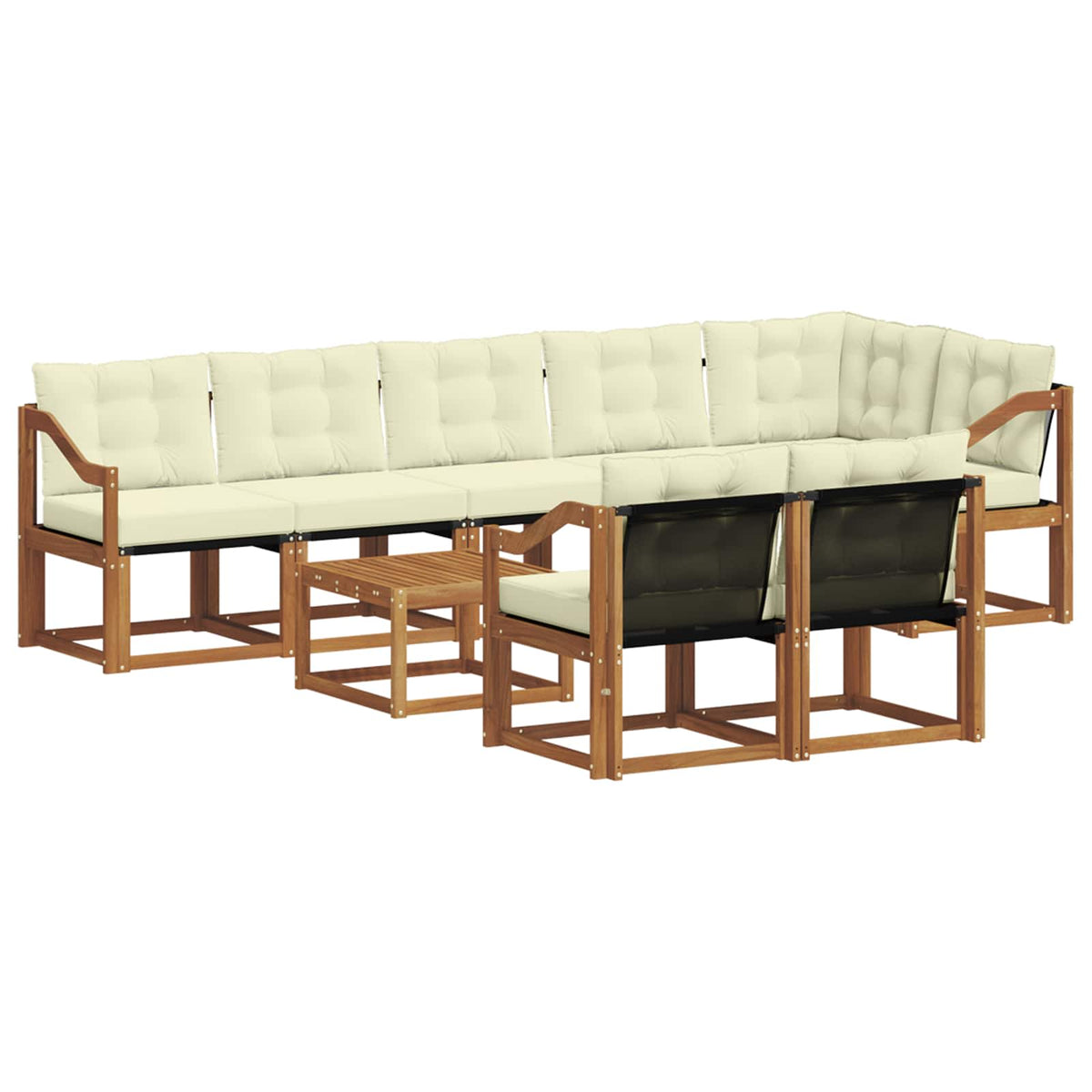 Set vanjskih sofa 9 kom. Prirodna i krem