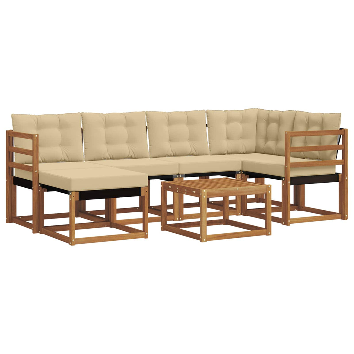 Set vanjskih sofa 7 kom. Prirodna i bež