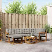 Set vanjskih sofa 7 kom. Prirodna i svijetlo siva