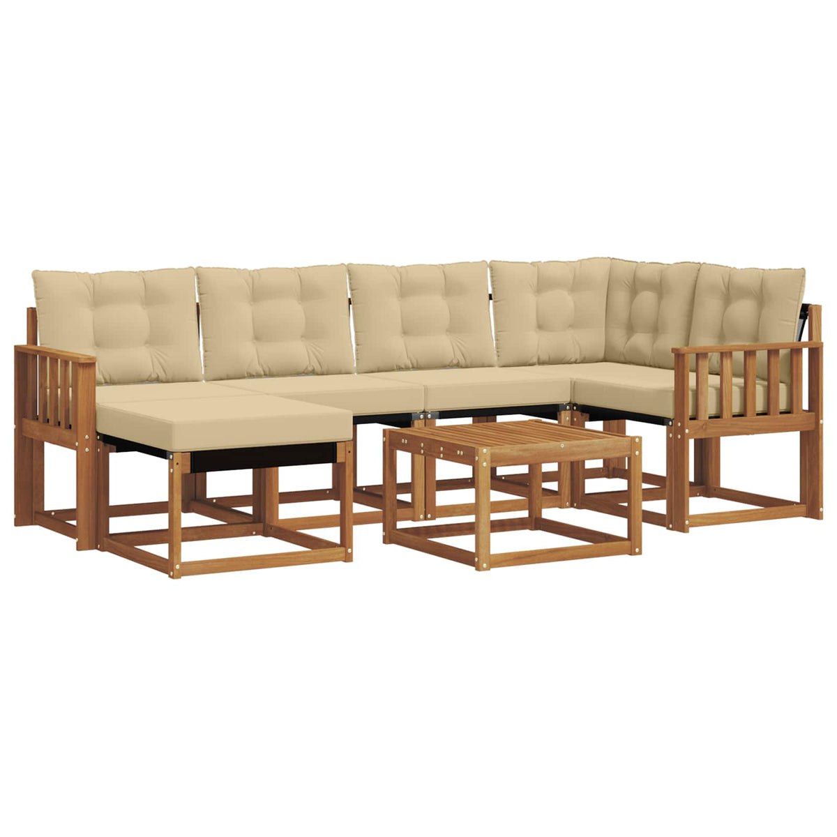Set vanjskih sofa 7 kom. Prirodna i bež