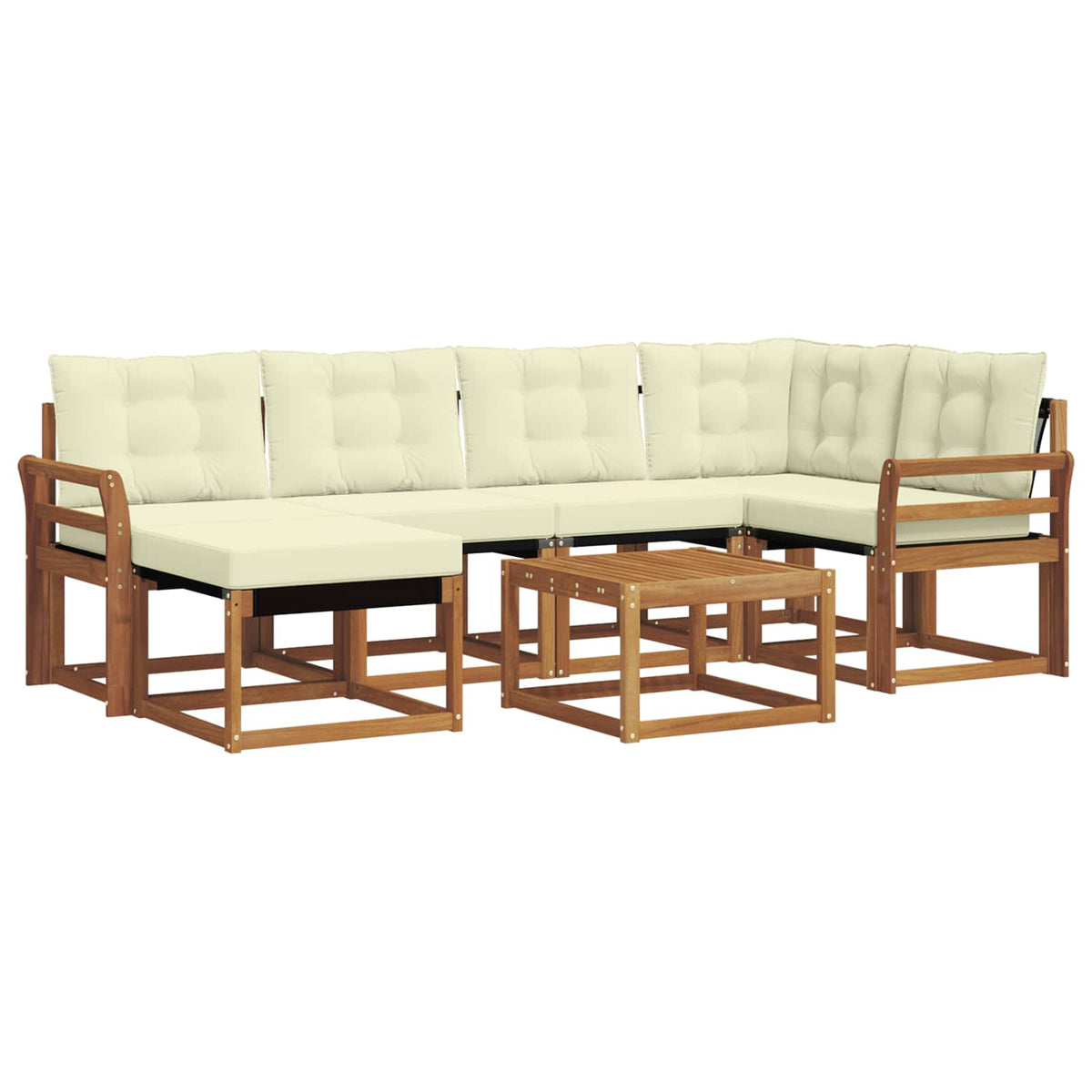 Set vanjskih sofa 7 kom. Prirodna i krem
