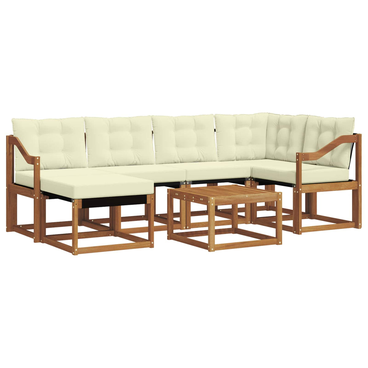 Set vanjskih sofa 7 kom. Prirodna i krem