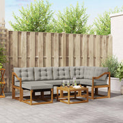 Set vanjskih sofa 7 kom. Prirodna i svijetlo siva