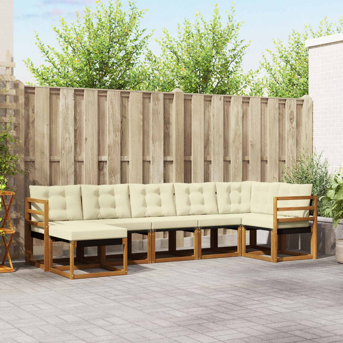 Set vanjskih sofa 7 kom. Prirodna i krem