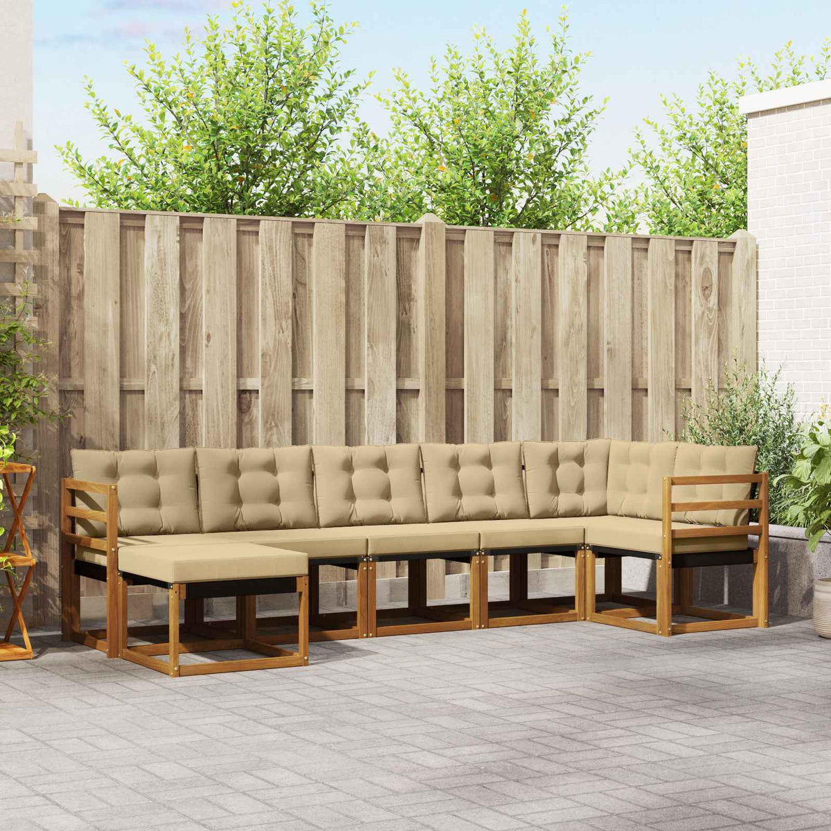 Set vanjskih sofa 7 kom. Prirodna i bež