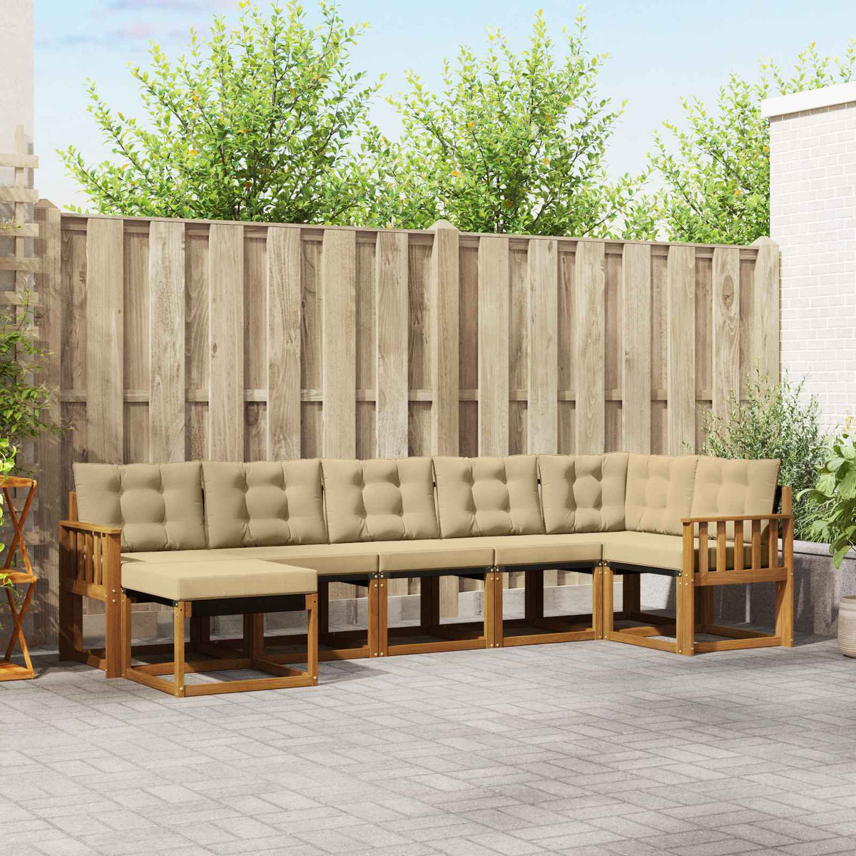 Set vanjskih sofa 7 kom. Prirodna i bež