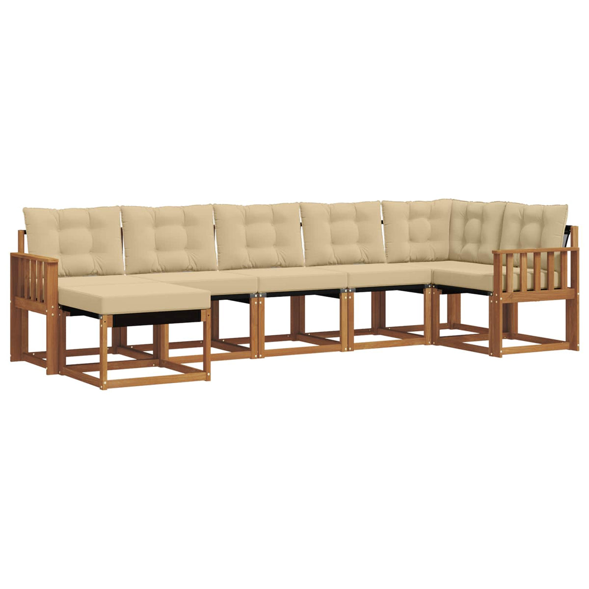 Set vanjskih sofa 7 kom. Prirodna i bež