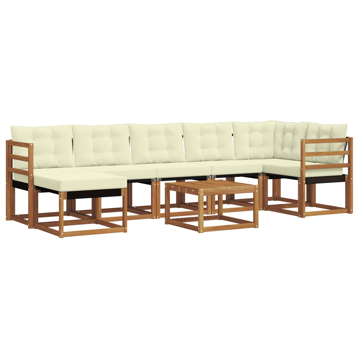 Set vanjskih sofa 8 kom. Prirodna i krem
