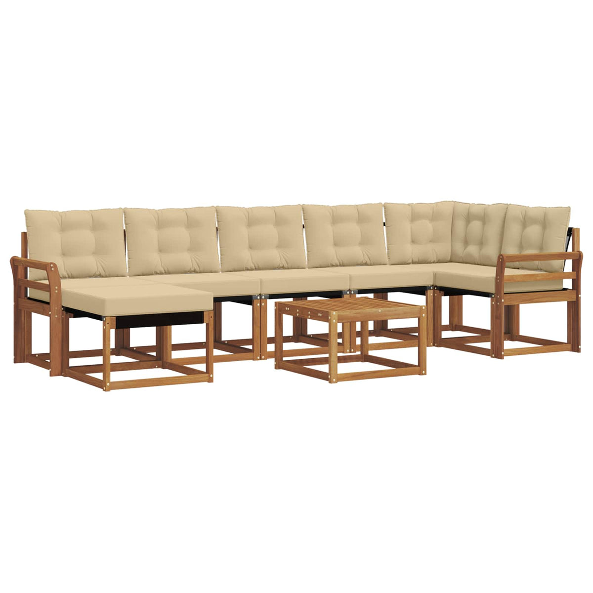 Set vanjskih sofa 8 kom. Prirodna i bež