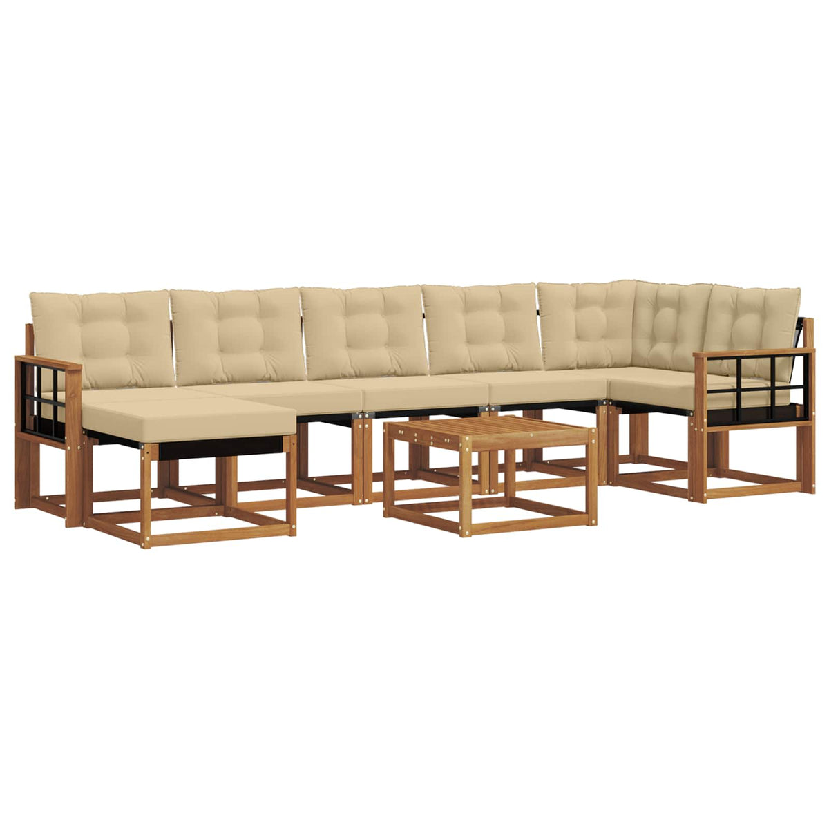 Set vanjskih sofa 8 kom. Prirodna i bež