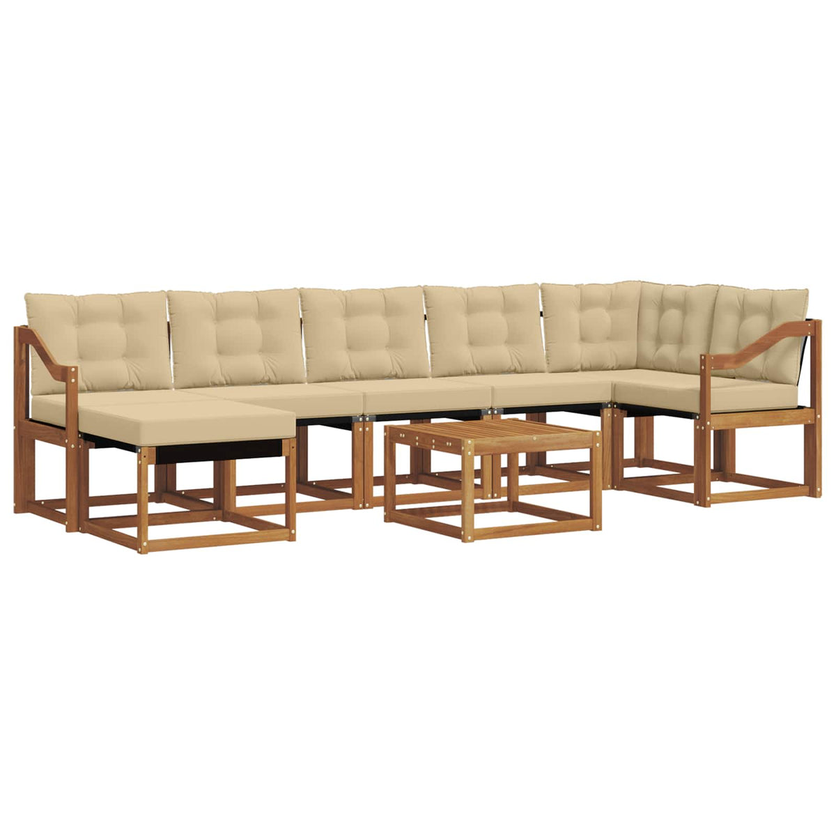 Set vanjskih sofa 8 kom. Prirodna i bež
