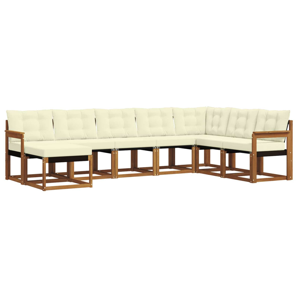 Set vanjskih sofa 8 kom. Prirodna i krem