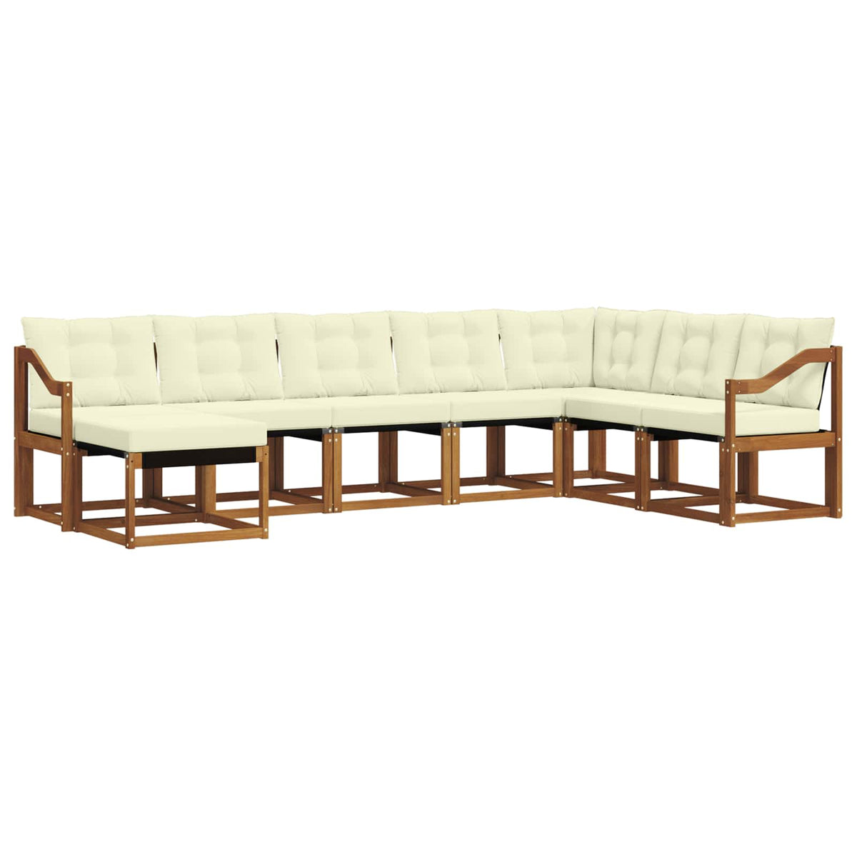 Set vanjskih sofa 8 kom. Prirodna i krem